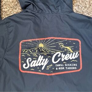 Salty Crew Black Windbreaker with Graphic Patch